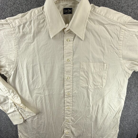 Gitman Bros USA Cotton Point TTX 16 35 Oxford Yellow Pocket Long Sleeve American - Picture 2 of 13